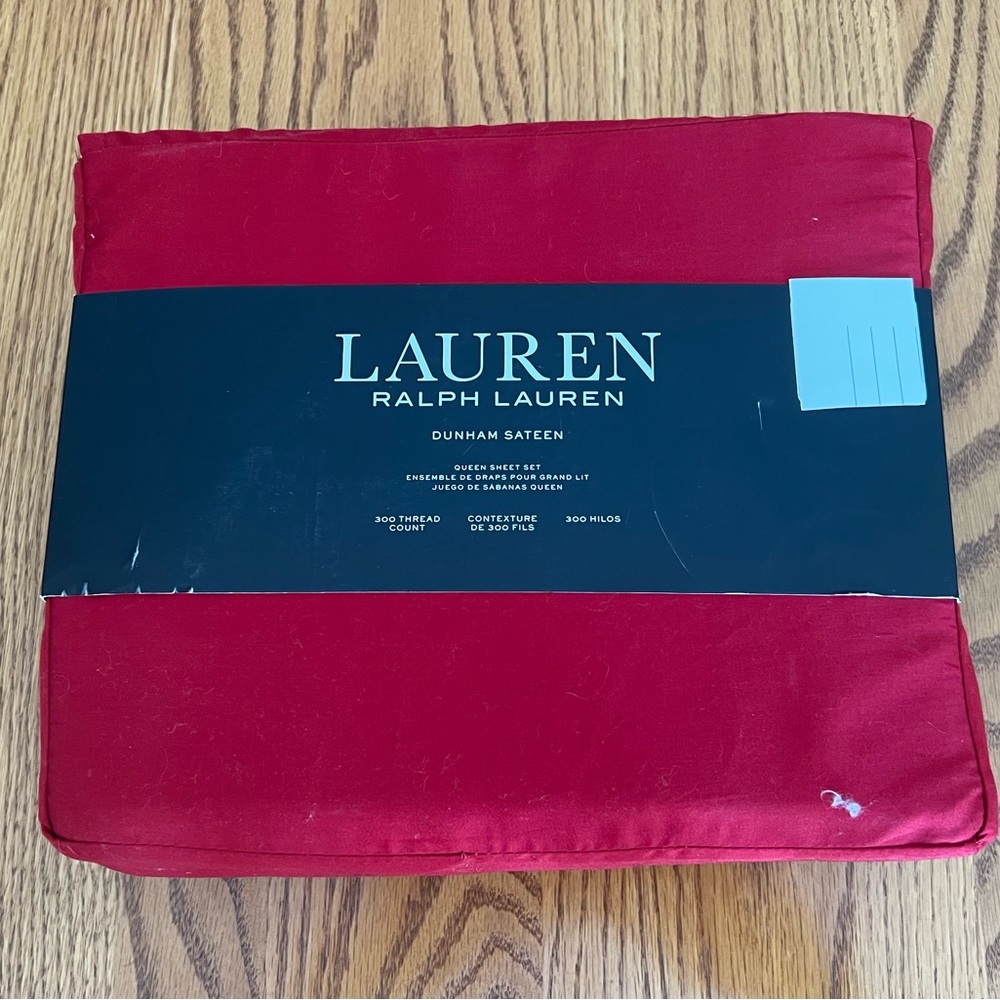 Ralph Lauren Ruby Red Sateen Queen Sheet Set